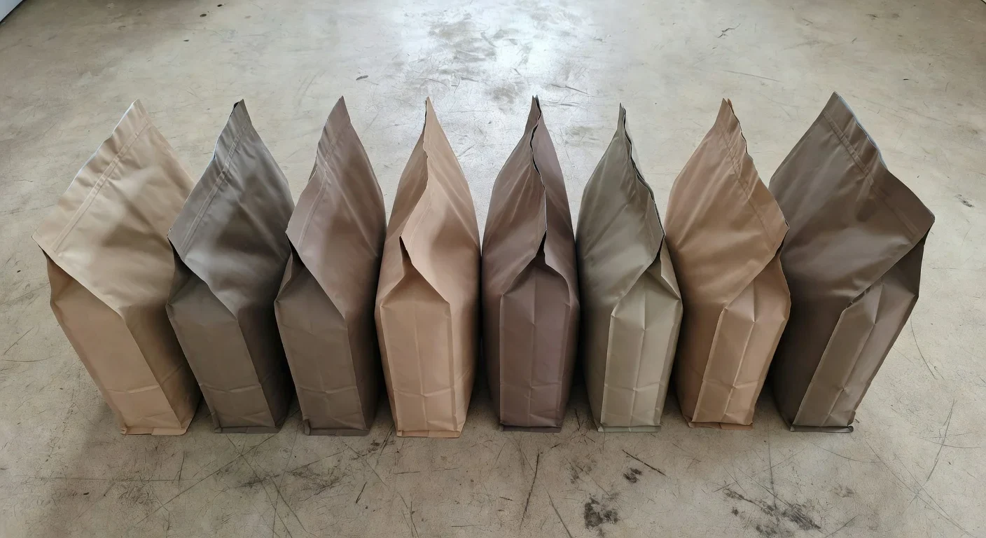 เปรียบเทียบถุงอาหารสุนัขพันธุ์ใหญ่หลายยี่ห้อวางเรียงกัน